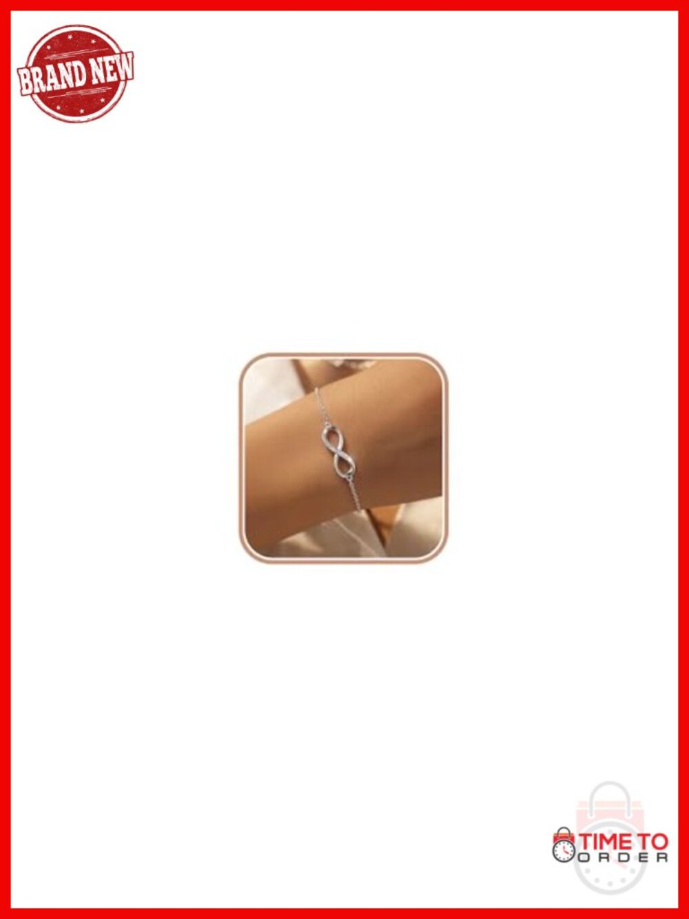 925 Sterling Silver Infinity Bracelet, 14K Gold Plated CZ Eternity Link